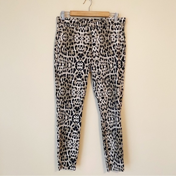 HUE Leopard Print Denim Stretch Leggings Jeggings - Large - Picture 12 of 12